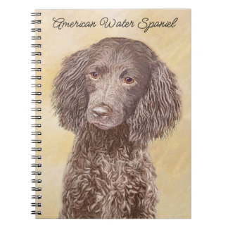American Water Spaniel Painting - Original Dog Art Notebook