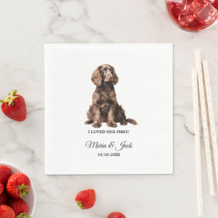 American Water Spaniel Pet Cocktail Wedding Napkin