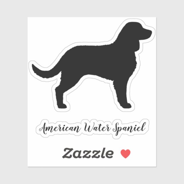 American Water Spaniel Silhouette Dog Breed Vinyl (Sheet)