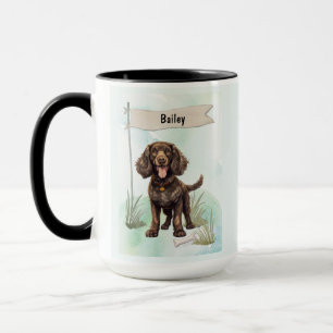 American Water Spaniel Watercolor Personalised Dog Mug