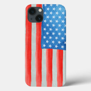 American Watercolor Flag iPhone 13 Case