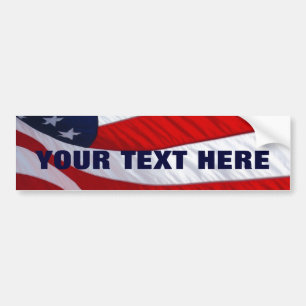 American Waving Flag Bumper Sticker