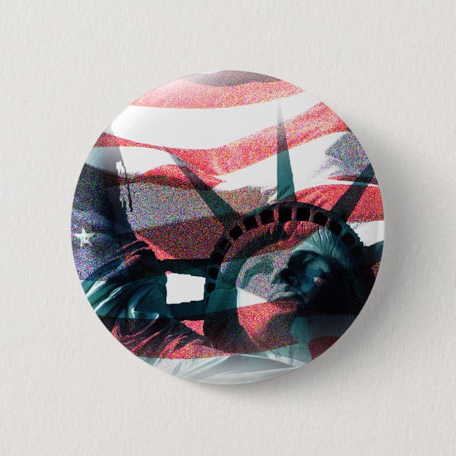 American Way Liberty 6 Cm Round Badge (Front)