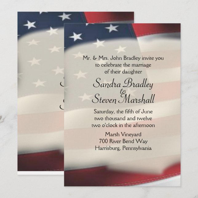 American Wedding  Invitations (Front/Back)