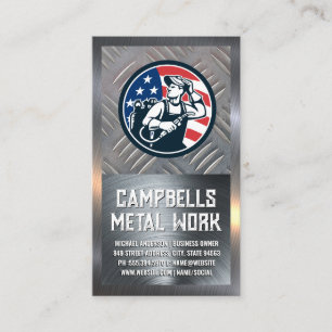 American Welder Logo   Steel Business Card