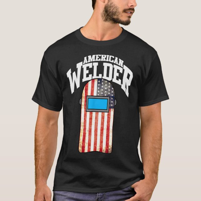 American Welder Us Flag Welding Hood Gift  Bq13f T-Shirt (Front)