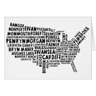 American Welsh Place Names Map Card
