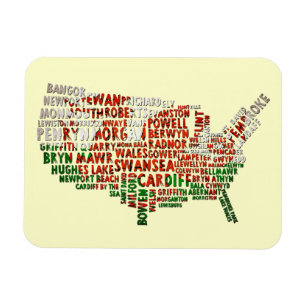 American Welsh Red Dragon Map Flexi Magnet