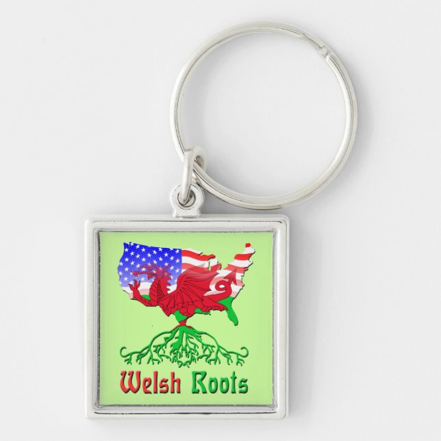 American Welsh Roots Keychain (Front)