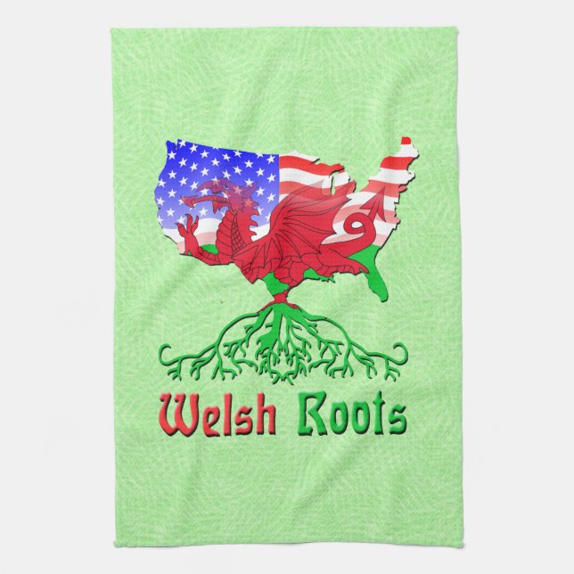 American Welsh Roots Kitchen Towels (Vertical)