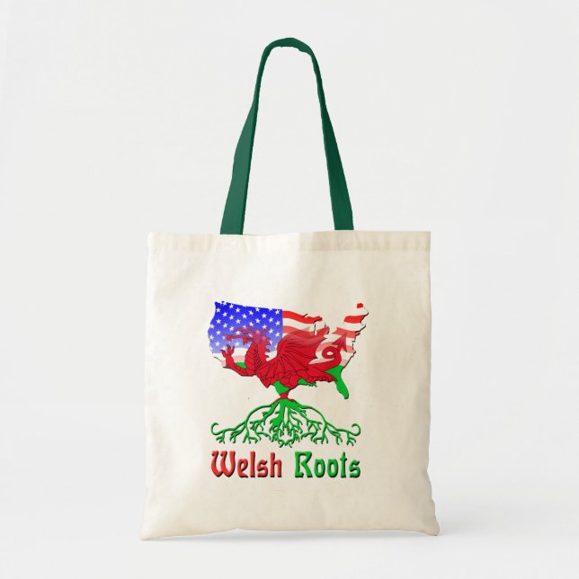 American Welsh Roots Tote Bag (Front)