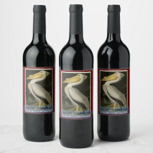 American White Pelican, Audubon's Birds of America Wine Label