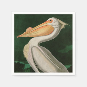American White Pelican Birds of America Audubon Napkin