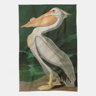 American White Pelican Birds of America Audubon Tea Towel