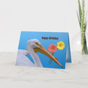 American White Pelican Birthday Card