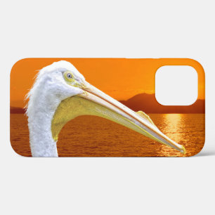 American White Pelican sunset in Corfu  iPhone 12 Pro Case