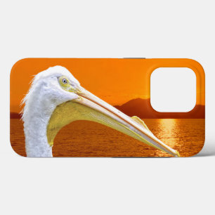 American White Pelican sunset in Corfu  iPhone 13 Pro Case