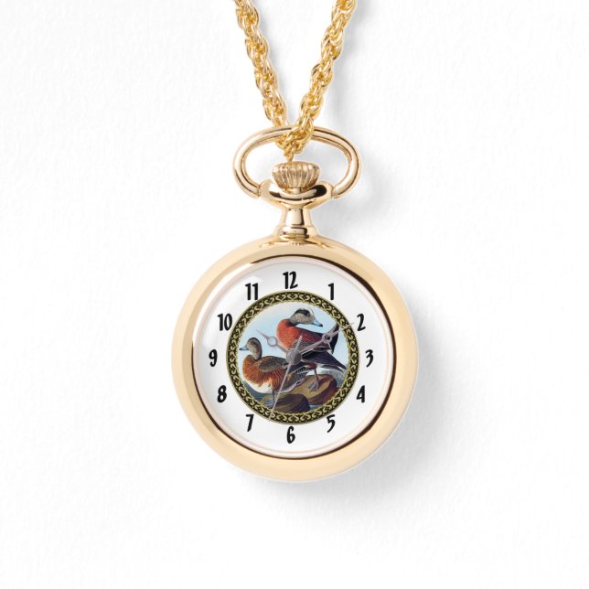 American Widgeon ducks on a rock Watch (Front)