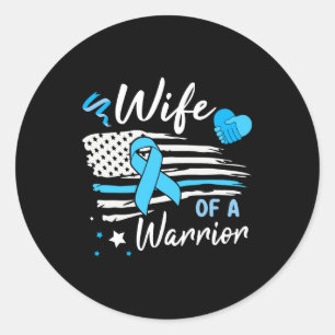American Wife Of A Warrior Prostate Cancer Support Classic Round Sticker