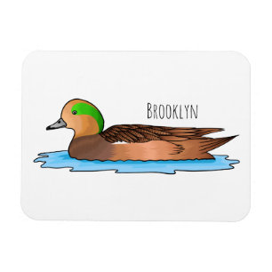 American wigeon bird cartoon illustration magnet
