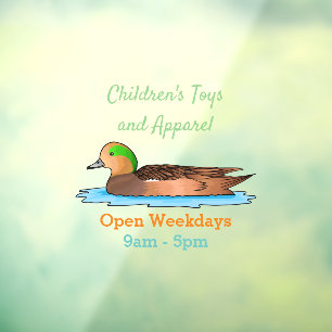 American wigeon bird cartoon illustration window cling