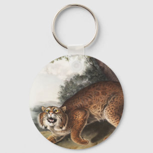 American wild cat (Lynx rufus) Illustration Key Ring