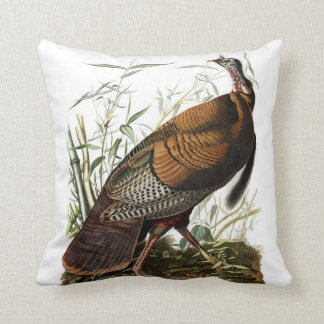 American Wild Turkey Pillow, James Audubon cushion