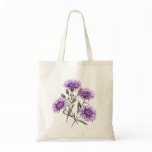American Wildflower New England Aster Flower Tote