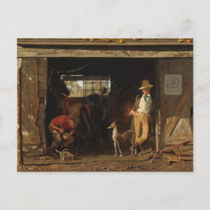 American WildWest Blacksmith and Cowboy Postcard