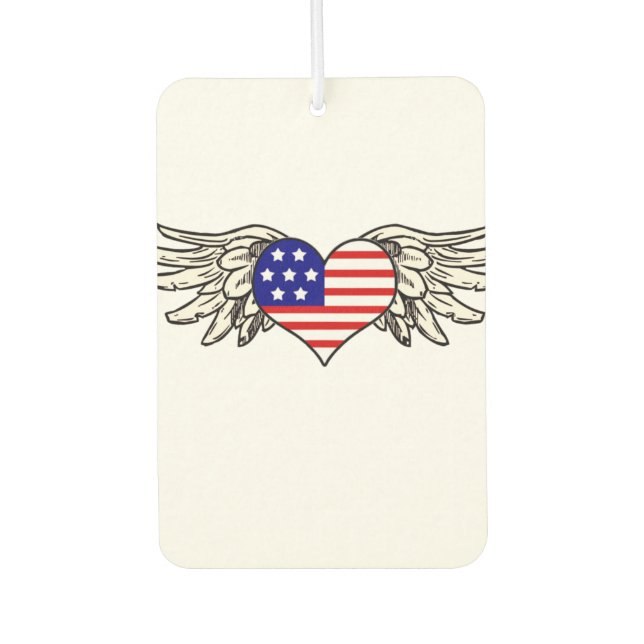 American Winged Heart Car Air Freshener (Front)