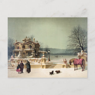 American Winter Scene Postcard