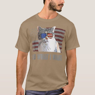 American Wirehair CatIDo What I Want Retro USA Fun T-Shirt