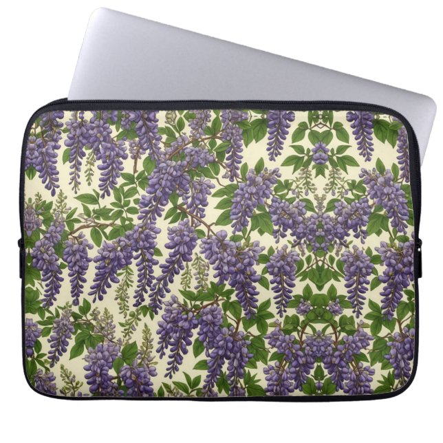 American Wisteria pattern drawing  Laptop Sleeve (Front)