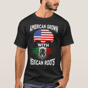 American With Mexican Roots Heritage Mexico US Fla T-Shirt