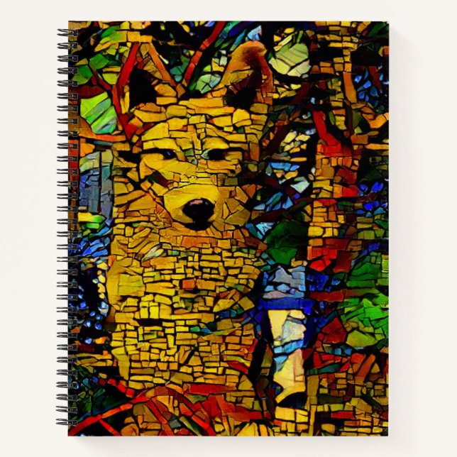 American wolf in A.I. enhanced photo fun  Notebook (Front)