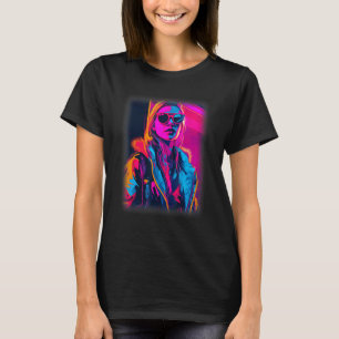 American Woman Aesthetics Cool Rave Techno Girl Re T-Shirt
