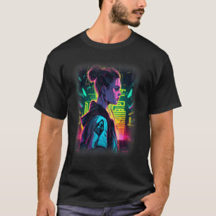 American Woman Aesthetics Cool Rave Techno Girl Re T-Shirt