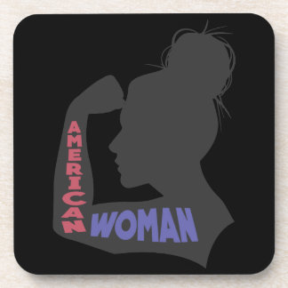 American Woman dark gray Coaster