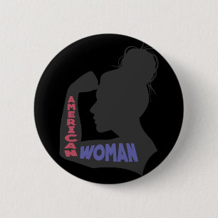 American Woman dark grey 6 Cm Round Badge