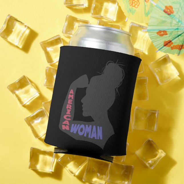 American Woman dark grey Can Cooler (In Situ Summer)