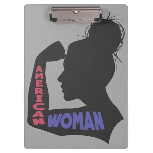 American Woman dark grey Clipboard (Front)