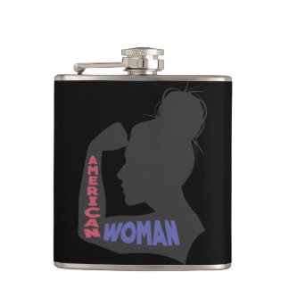 American Woman dark grey Hip Flask