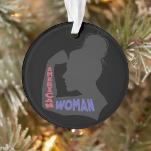 American Woman dark grey Ornament