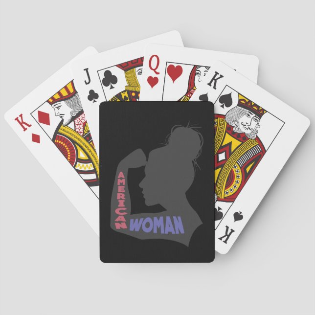 American Woman dark grey Playing Cards (Back)