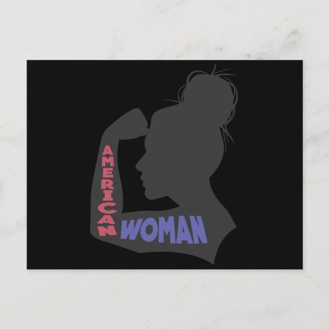 American Woman dark grey Postcard (Front)