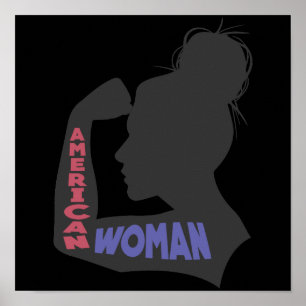 American Woman dark grey Poster