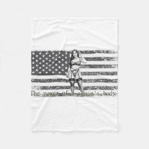 American woman fleece blanket