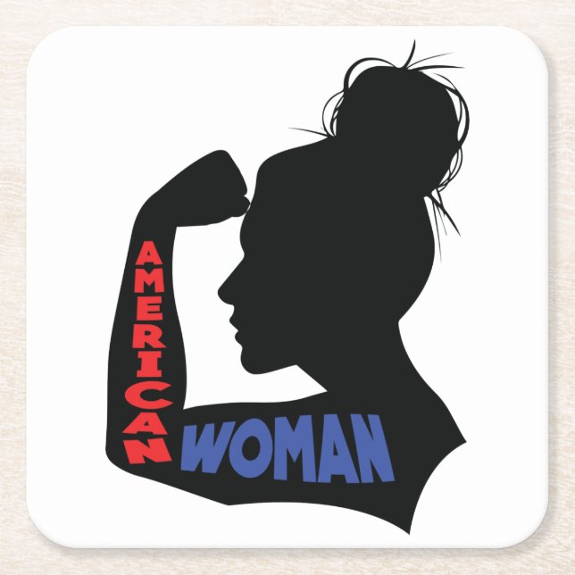 American Woman Square Paper Coaster (Front)