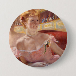 American Woman with a Pearl Necklace & Pink Dress 7.5 Cm Round Badge