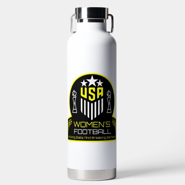 American Women's Soccer Football Water Bottle (Front)